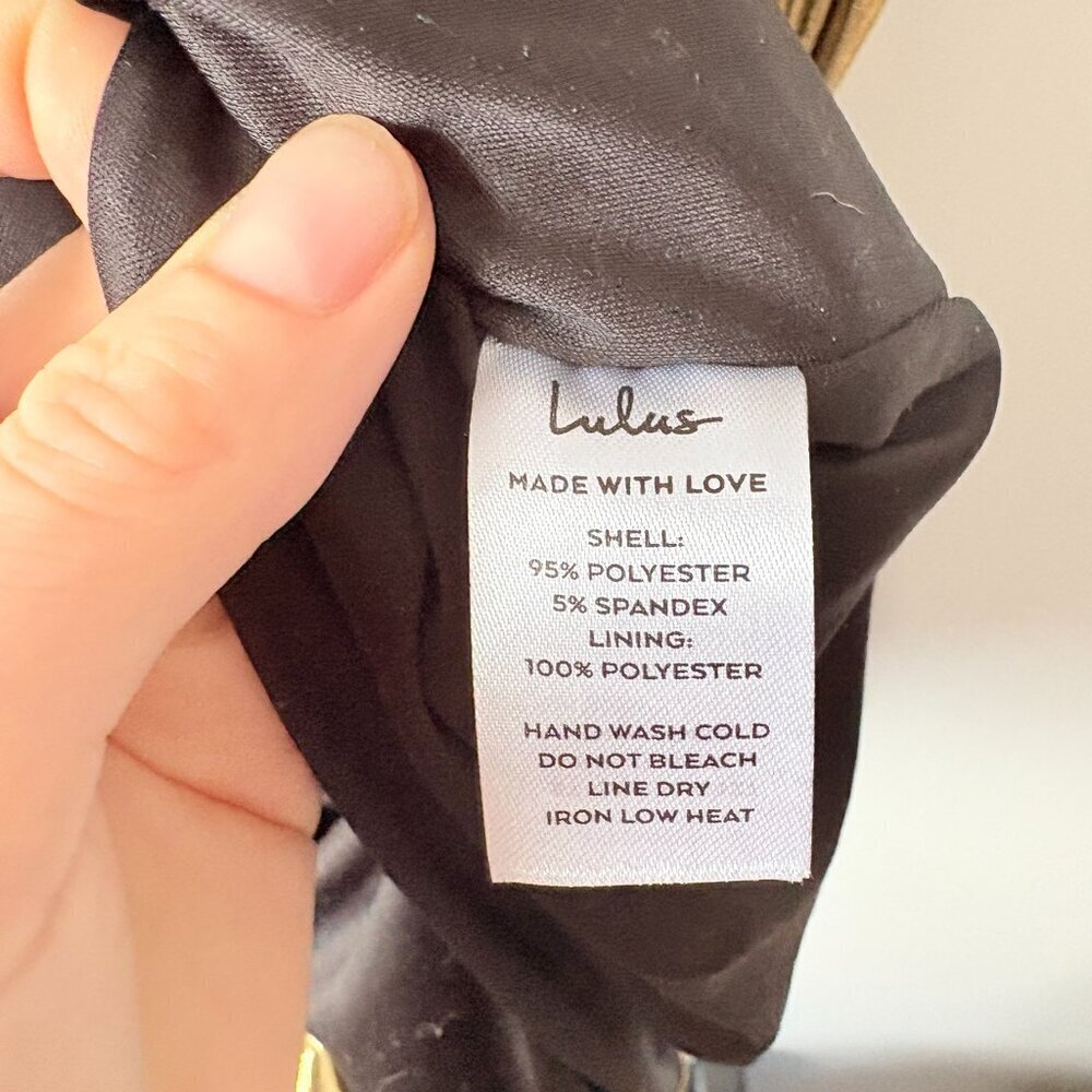 Lulus Reflections Of Style Shiny Gold One-Shoulder Bodycon Mini Dress Size XS - Picture 9 of 10